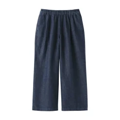 Fashion Women's Cotton Linen Denim Easy Wide Pants Women Denim