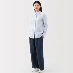 Fashion Women's Cotton Linen Denim Easy Wide Pants Women Denim