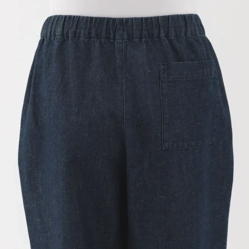 Fashion Women's Cotton Linen Denim Easy Wide Pants Women Denim