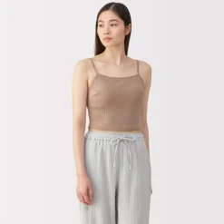 Hot Women's Cotton Stretch Ribbed Cropped Bra Camisole Women Bras & Underwear