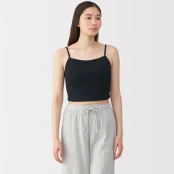 Hot Women's Cotton Stretch Ribbed Cropped Bra Camisole Women Bras & Underwear