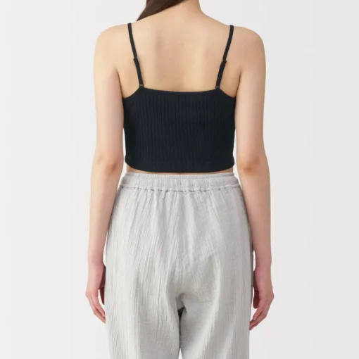 Hot Women's Cotton Stretch Ribbed Cropped Bra Camisole Women Bras & Underwear