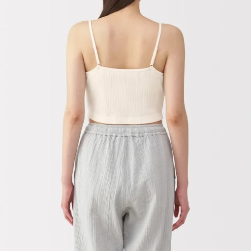 Hot Women's Cotton Stretch Ribbed Cropped Bra Camisole Women Bras & Underwear