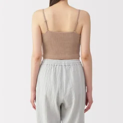 Hot Women's Cotton Stretch Ribbed Cropped Bra Camisole Women Bras & Underwear