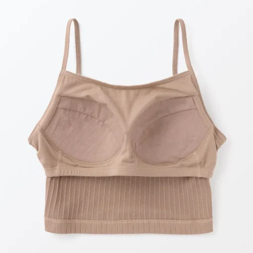 Hot Women's Cotton Stretch Ribbed Cropped Bra Camisole Women Bras & Underwear