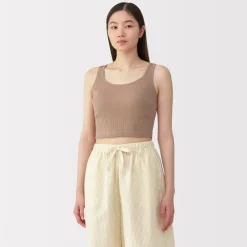 Discount Women's Cotton Stretch Ribbed Cropped Bra Tank Top Women Bras & Underwear
