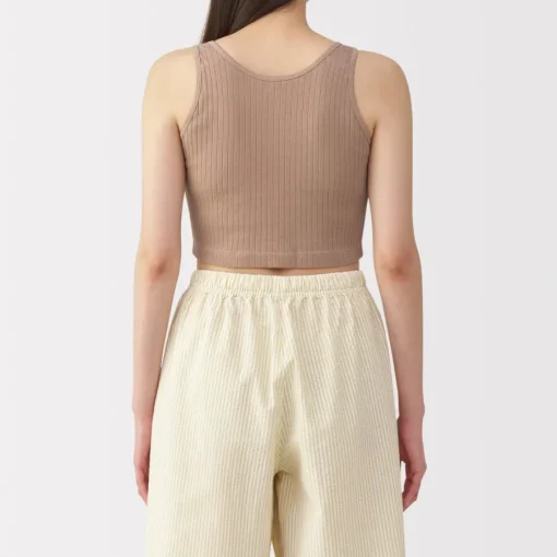 Discount Women's Cotton Stretch Ribbed Cropped Bra Tank Top Women Bras & Underwear