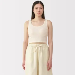 Discount Women's Cotton Stretch Ribbed Cropped Bra Tank Top Women Bras & Underwear