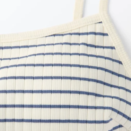 Sale Women's Cotton Stretch Ribbed Cropped Bra Striped Camisole Women Bras & Underwear