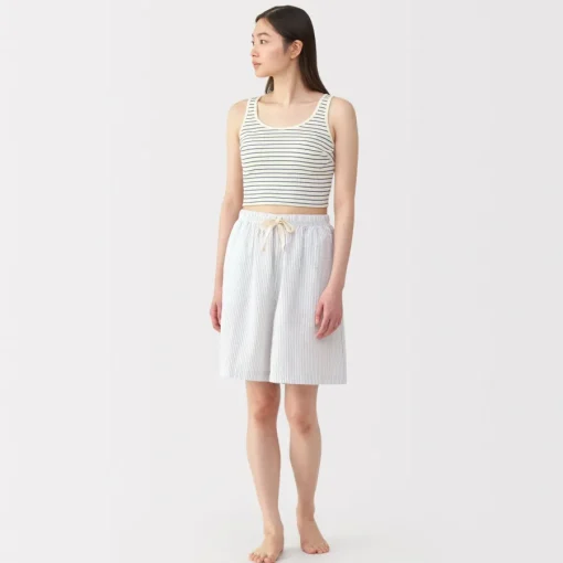 Best Women's Cotton Stretch Ribbed Cropped Bra Striped Tank Top Women Bras & Underwear