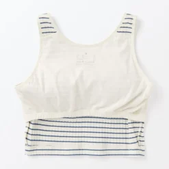 Best Women's Cotton Stretch Ribbed Cropped Bra Striped Tank Top Women Bras & Underwear
