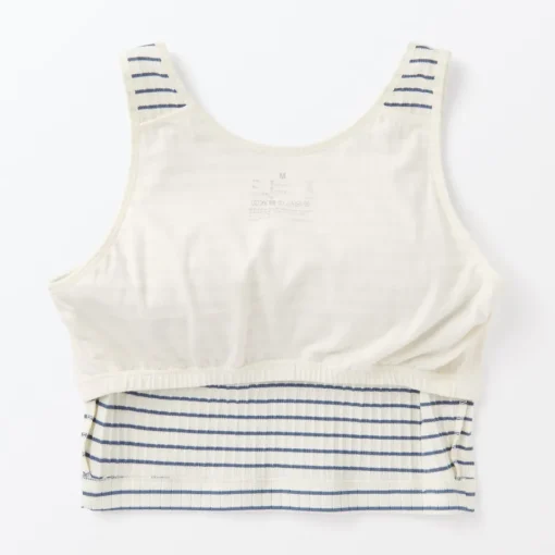 Best Women's Cotton Stretch Ribbed Cropped Bra Striped Tank Top Women Bras & Underwear
