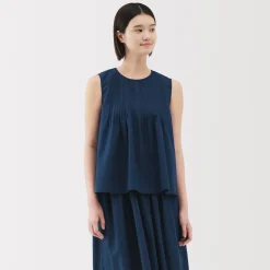 Sale Women's Cotton Voile Sleeveless Blouse Women Tops & Shirts