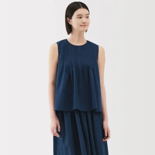 Sale Women's Cotton Voile Sleeveless Blouse Women Tops & Shirts