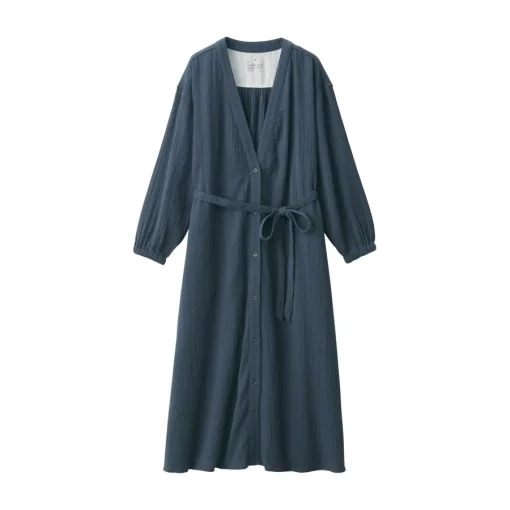 New Women's Crepe Gauze Long Cardigan Pajamas & Loungewear|Loungewear