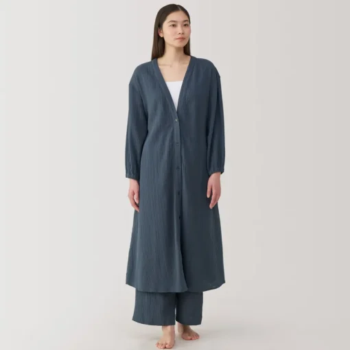 New Women's Crepe Gauze Long Cardigan Pajamas & Loungewear|Loungewear