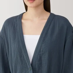 New Women's Crepe Gauze Long Cardigan Pajamas & Loungewear|Loungewear