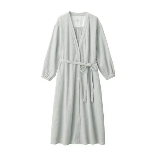 New Women's Crepe Gauze Long Cardigan Pajamas & Loungewear|Loungewear
