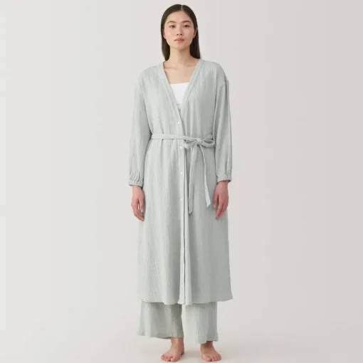 New Women's Crepe Gauze Long Cardigan Pajamas & Loungewear|Loungewear