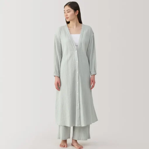 New Women's Crepe Gauze Long Cardigan Pajamas & Loungewear|Loungewear