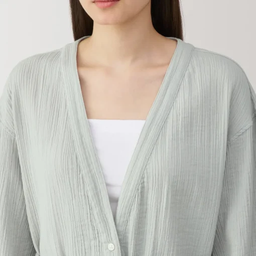 New Women's Crepe Gauze Long Cardigan Pajamas & Loungewear|Loungewear