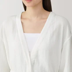 New Women's Crepe Gauze Long Cardigan Pajamas & Loungewear|Loungewear