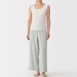 Best Women's Crepe Gauze Long Pants Pajamas & Loungewear|Loungewear
