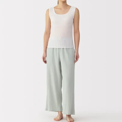 Best Women's Crepe Gauze Long Pants Pajamas & Loungewear|Loungewear