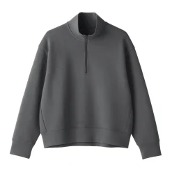 Sale Women's Double Knitted Half Zip Sweatshirt Women Hoodies & Sweatshirts