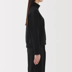 Sale Women's Double Knitted Half Zip Sweatshirt Women Hoodies & Sweatshirts