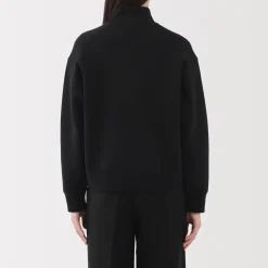 Sale Women's Double Knitted Half Zip Sweatshirt Women Hoodies & Sweatshirts