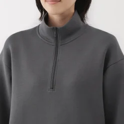 Sale Women's Double Knitted Half Zip Sweatshirt Women Hoodies & Sweatshirts