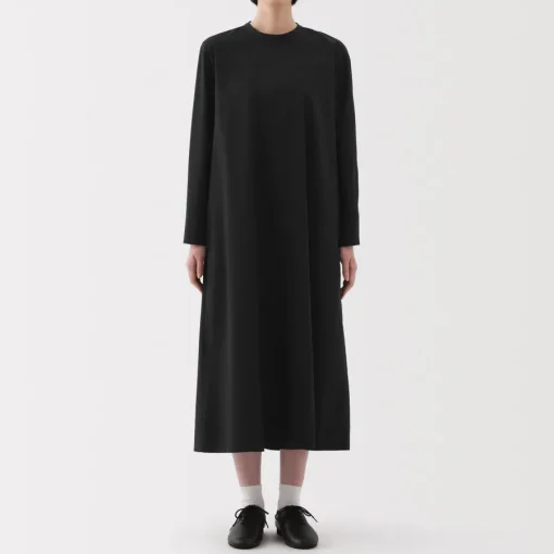 Fashion Women's Easy-Dry Broadcloth Pullover Long Sleeve Dress Women Dresses