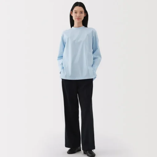 Hot Women's Easy-Dry Broadcloth Striped Long Sleeve Blouse Women Tops & Shirts