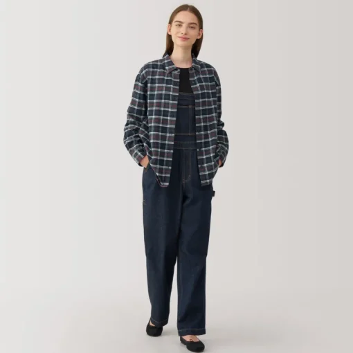 Fashion Women's Flannel Regular Collar Long Sleeve Patterned Shirt Women Tops & Shirts