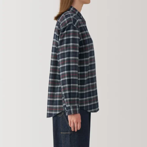 Fashion Women's Flannel Regular Collar Long Sleeve Patterned Shirt Women Tops & Shirts