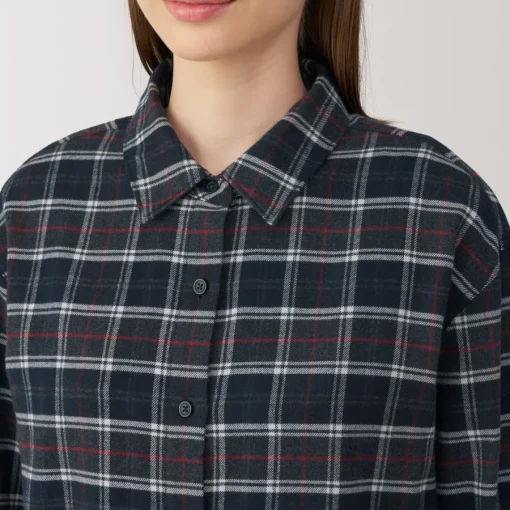 Fashion Women's Flannel Regular Collar Long Sleeve Patterned Shirt Women Tops & Shirts