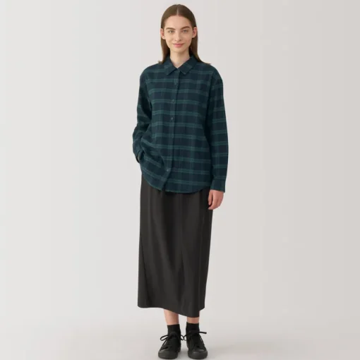 Fashion Women's Flannel Regular Collar Long Sleeve Patterned Shirt Women Tops & Shirts