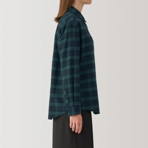 Fashion Women's Flannel Regular Collar Long Sleeve Patterned Shirt Women Tops & Shirts