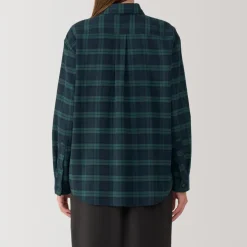 Fashion Women's Flannel Regular Collar Long Sleeve Patterned Shirt Women Tops & Shirts