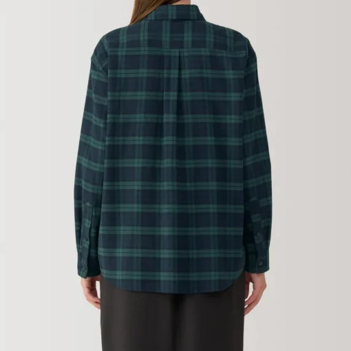 Fashion Women's Flannel Regular Collar Long Sleeve Patterned Shirt Women Tops & Shirts