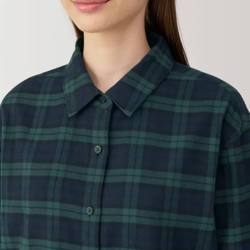 Fashion Women's Flannel Regular Collar Long Sleeve Patterned Shirt Women Tops & Shirts