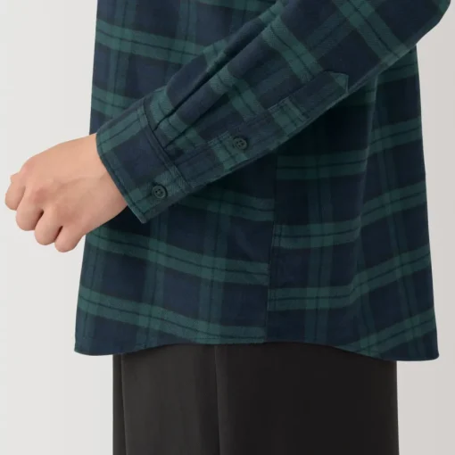 Fashion Women's Flannel Regular Collar Long Sleeve Patterned Shirt Women Tops & Shirts