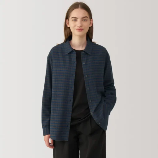Fashion Women's Flannel Regular Collar Long Sleeve Patterned Shirt Women Tops & Shirts
