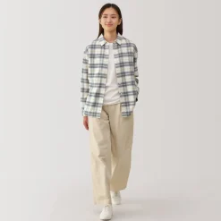 Fashion Women's Flannel Regular Collar Long Sleeve Patterned Shirt Women Tops & Shirts