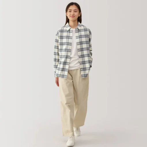 Fashion Women's Flannel Regular Collar Long Sleeve Patterned Shirt Women Tops & Shirts