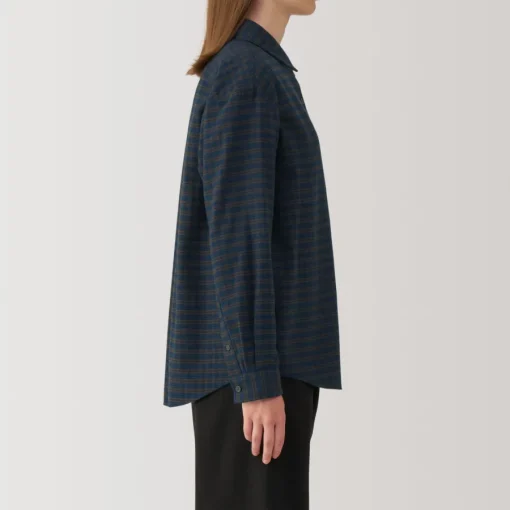 Fashion Women's Flannel Regular Collar Long Sleeve Patterned Shirt Women Tops & Shirts