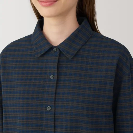 Fashion Women's Flannel Regular Collar Long Sleeve Patterned Shirt Women Tops & Shirts