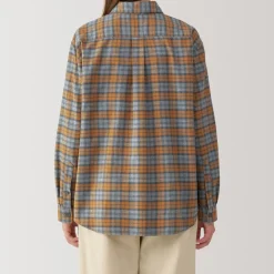 Fashion Women's Flannel Regular Collar Long Sleeve Patterned Shirt Women Tops & Shirts