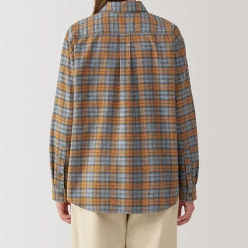 Fashion Women's Flannel Regular Collar Long Sleeve Patterned Shirt Women Tops & Shirts